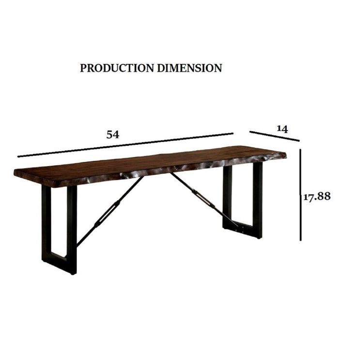 U - Shape Bench With 2 Tone - Black / Walnut Home Essentials