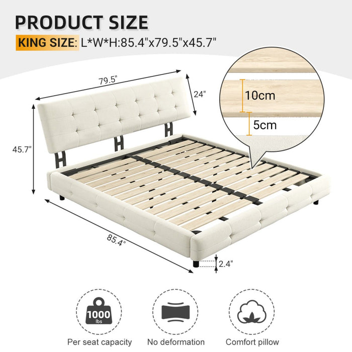 Tufted Headboard With Extra-Large Ultra-Soft Cloud Pillow Design Home Essentials