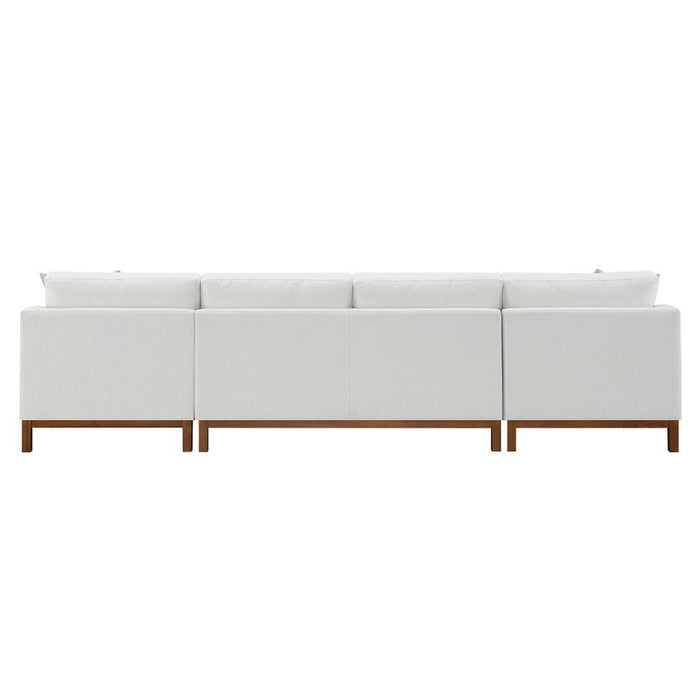 Valiant - Sectional Sofa With 4 Pillows - Ivory Chenille ACME