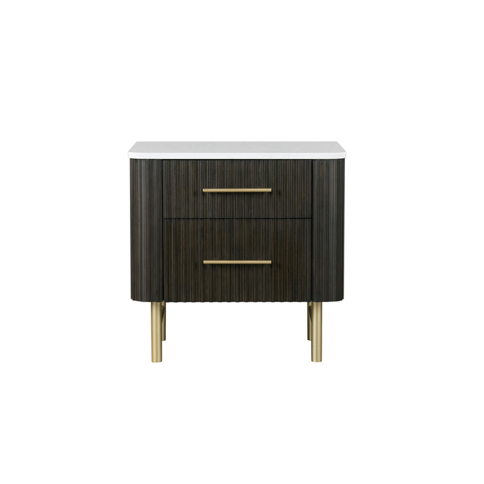 Clayten - Nightstand - Espresso / White Marble Home Essentials