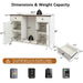 Coffee Bar With Mini Fridge Space & Built In Charging Station, Large Bar Cabinet With Drawers & Adjustable Shelves For Kitchen - White Home Essentials