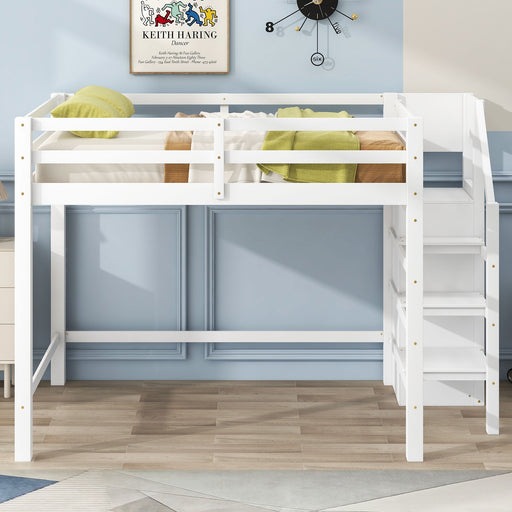 Loft Bed With Built In Storage Wardrobe And Staircase Hearth and Haven