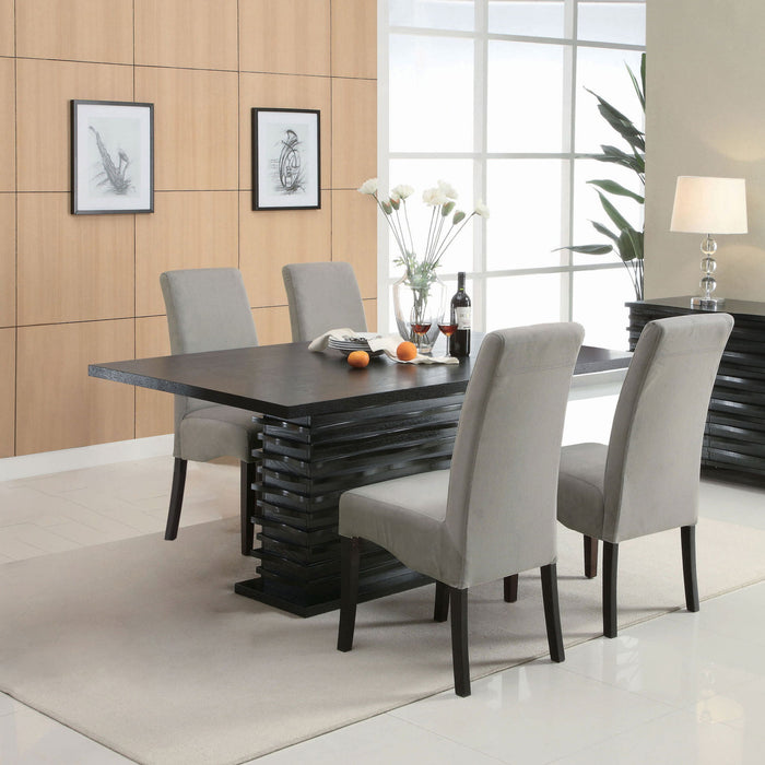 Shandra - 5 Piece Dining Set Tabletop And Upholstered Side Chairs - Gray Furniture Max