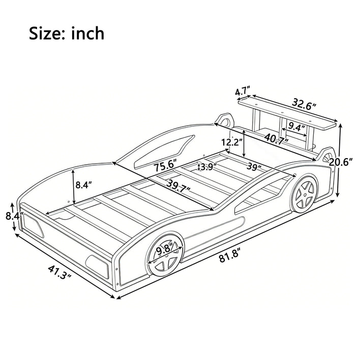 Race Car Platform Bed & Wheels Hearth and Haven