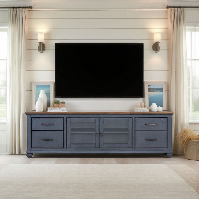 TV Stand For TVs Up To 90" - Blue Home Essentials