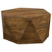 Athena - Hexagonal Top Coffee Table Coffee Table With Geometric Design - Natural Furniture Max
