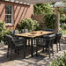 7 Piece Outdoor Dining Set With Table And 6 Chairs - Black / Teak / Gray Noble House