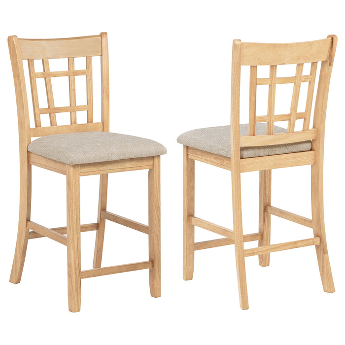Davis - Counter Height Dining Chair Linen (Set of 2) - Light Oak Furniture Max