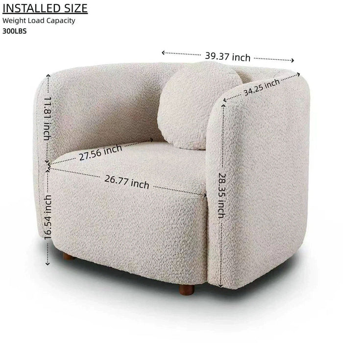 Japandi Style Accent Square Chair Home Essentials