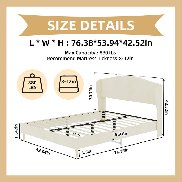 Upholstered Bed, Tufted Headboard, Comfortable Sleep Home Essentials