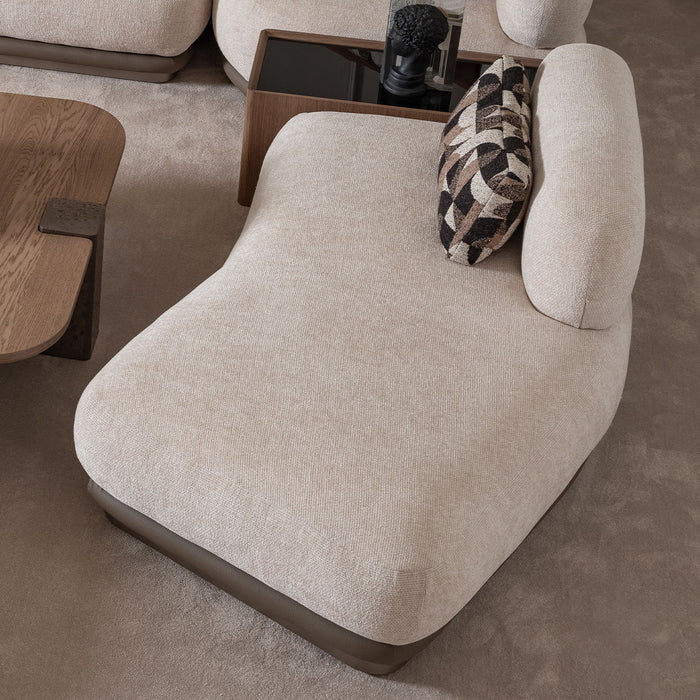 Bristol Point - Armless Chaise - Fawn / Saddle Brown Michael Amini