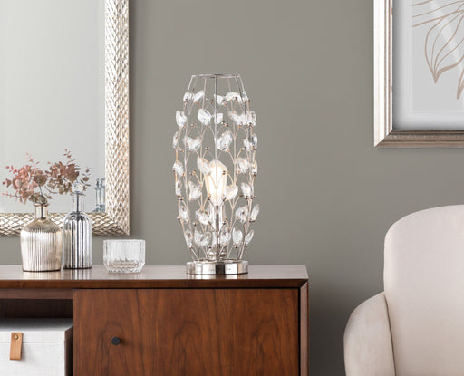 Crystal - Buds Contemporary Uplight Lamp - Polished Nickel / Clear Crystal Lumi Source