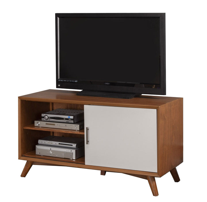 Flair Mid Century, Mod TV Console - Acorn / White