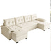 U-Shaped Sleeper Sofa With Pull Out Bed, Removable Armrests & USB Ports For Living Room Home Essentials
