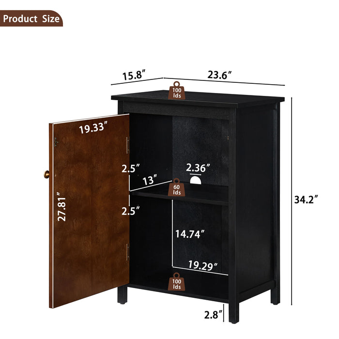Floor Cabinet With Doors & Adjustable Shelf, Storage Cabinet For Entryway Home Essentials