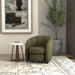 Barrel Chair With Nesting Ottoman - Forest Green Emerald Home