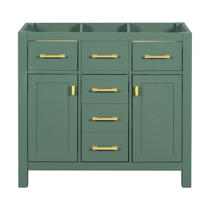 Freestanding Bathroom Vanity With 4 Drawers & 2 Cabinets - Green Hearth and Haven