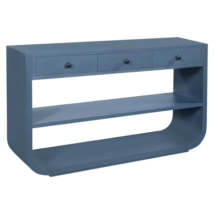 Console Table With 3 Soft Close Drawers & 2 Open Shelves Noble House