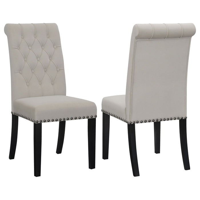Tufted Rolled Backrest Side Chairs (Set of 2) Furniture Max