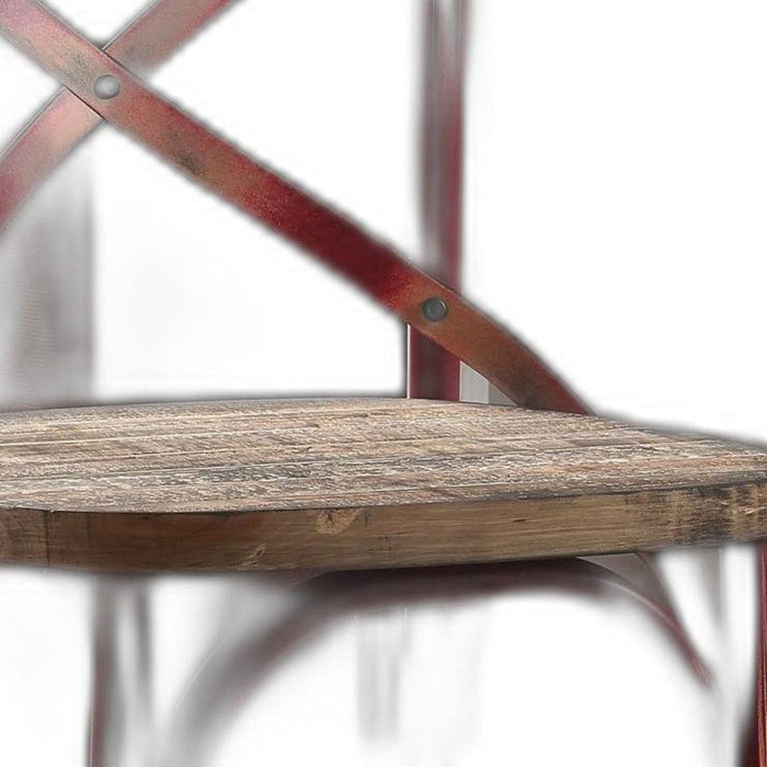 Iron Bar Chair - Brown / Red