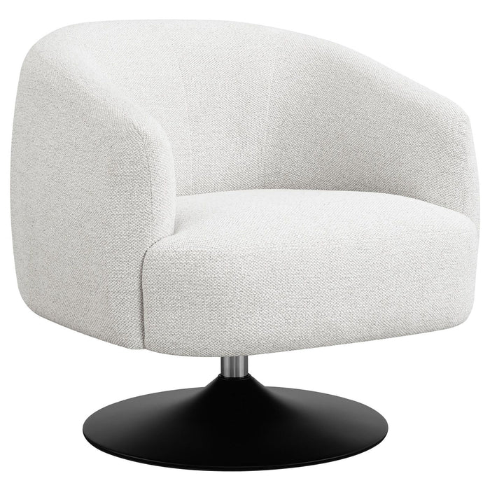 Upholstered Swivel Accent Chair, 360 Degree Rotation - Beige Furniture Max