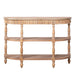 Handcrafted Console Table With Hand Woven Trim, 3 Tier Storage Shelves - Natural Home Essentials