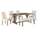 6 Piece Dining Table Set With Rectangular Wood Table, 4 Upholstered Chairs, Bench Hearth and Haven