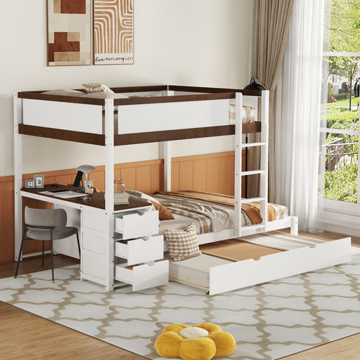 Bunk Bed With Twin Size Trundle, Storage And Desk DreamHaus