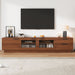 TV Stand With 2 Drawers, Doors & Cable Management, Soft Closing Hinges - Walnut Hearth and Haven