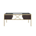 Yumia - Writing Desk - Gold & Walnut ACME