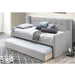 Daybed With Slat Trundle, Button Tufted - Light Gray Home Essentials