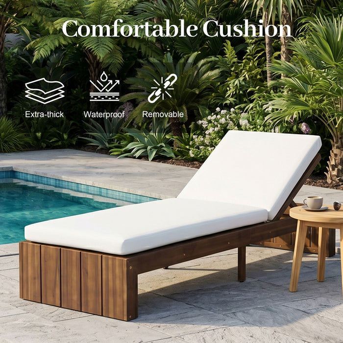 Adjustable Outdoor Chaise Lounge Patio Recliner With Removable Cushion Hearth and Haven