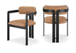 Aurum - Vegan Leather Upholstered Dining Chair With Graphite Black Base (Set of 2) Meridian Furniture