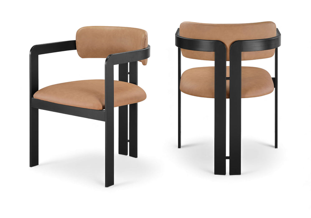 Aurum - Vegan Leather Upholstered Dining Chair With Graphite Black Base (Set of 2) Meridian Furniture