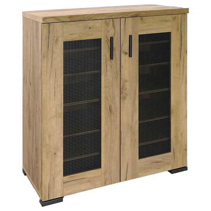 Door Accent Cabinet With Screens - Brown Furniture Max