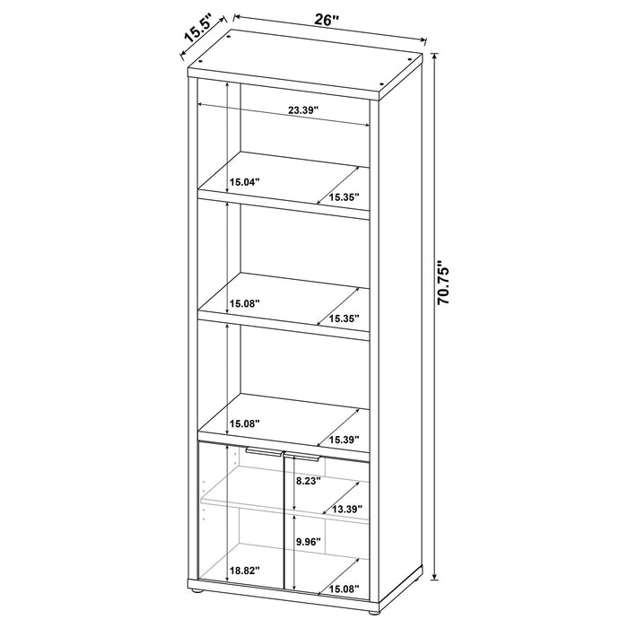Noriega - 3 Shelf Media Tower With Open Shelves And Hidden Cabinet Storage - Mango Color Furniture Max
