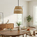 Essence - Single Lights Pendant With Shade - Black / Rattan Ashcroft Furniture