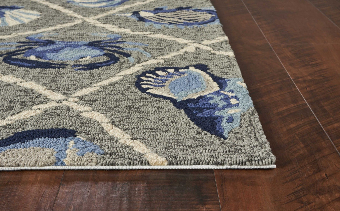 2' X 3' Abstract Handmade Indoor / Outdoor Area Rug - Gray