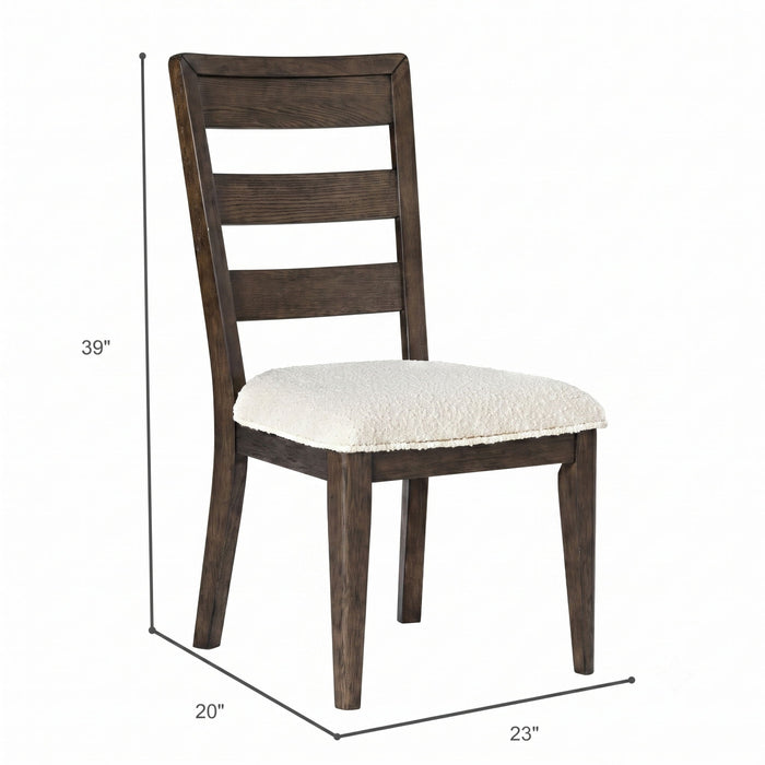 Upholstered Dining Chair With Ladder Back Design (Set of 2) Emerald Home