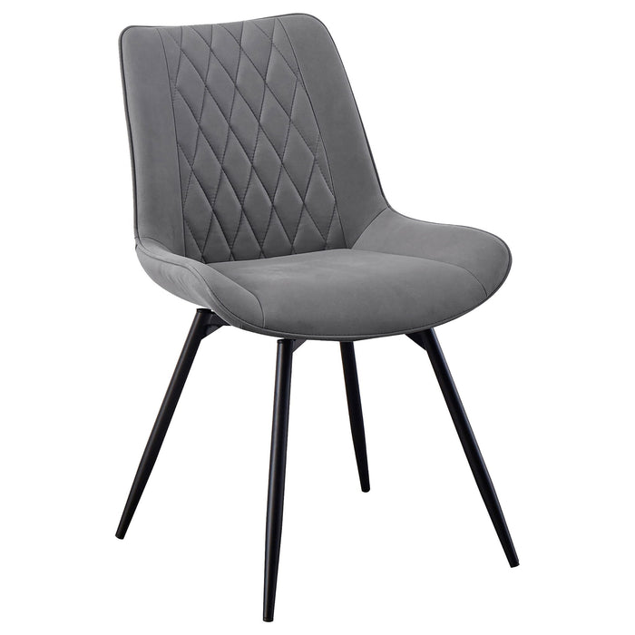Tufted Swivel Dining Chairs (Set of 2) - Gray Furniture Max