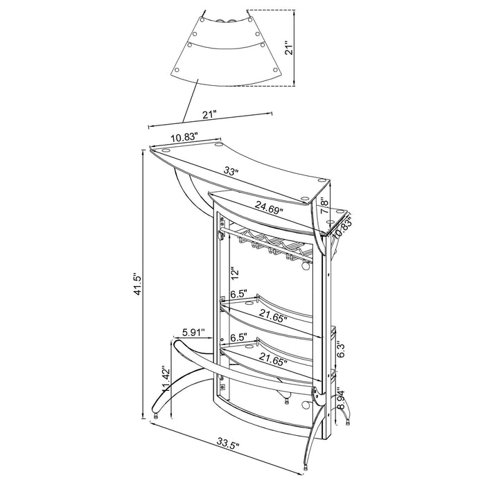 Elaina - 2 Shelf Home Bar Furniture Max