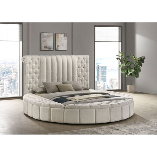 Santiago - Upholstered Round Storage Bed With Built In Charging Ports Furniture Max