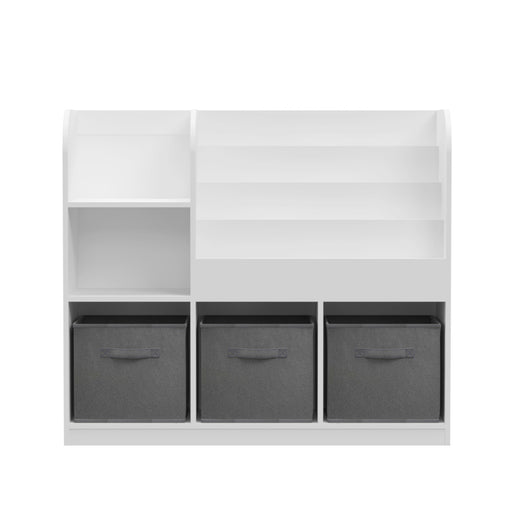 Bookcase And Bookshelf With 3 Collapsible Drawers, Multifunctional Display Stand Home Essentials