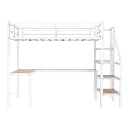Loft Bed With L-Shaped Desk, Large Storage Space Home Essentials