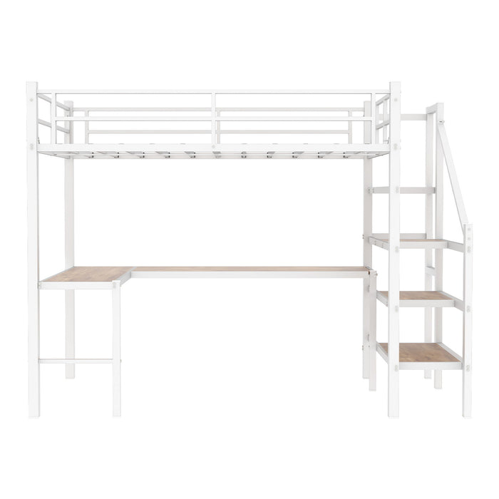 Loft Bed With L-Shaped Desk, Large Storage Space Home Essentials