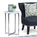 Marsden - Side Table With Polished Base - White / Silver Simpli-Home