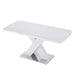 Rectangle Dining Table, Stretchable, X Shape Legs - White Home Essentials