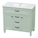 Bathroom Vanity With Sink, Flip-Out Top Drawer, Soft Close Doors, 2 Storage Drawers Hearth and Haven