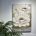 Lotus Flower Canvas Wall Art, Hand Painted Thick Textured Floral Painting With Accents, Neutral Decor For Living Room - Antique White / Gray Daily Nest