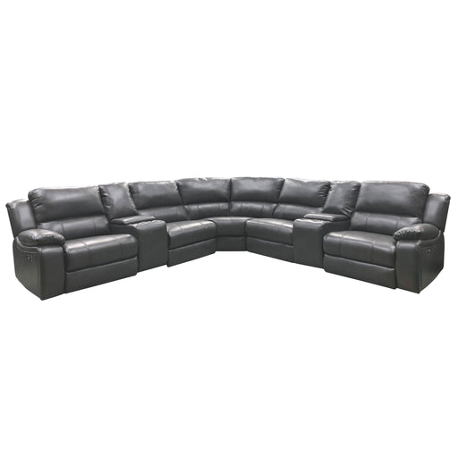 Power Reclining Sectional Sofa With 3 Adjustable Recliners, USB Ports & Cup Holders, Oversized Seating For Living Room - Black Home Essentials
